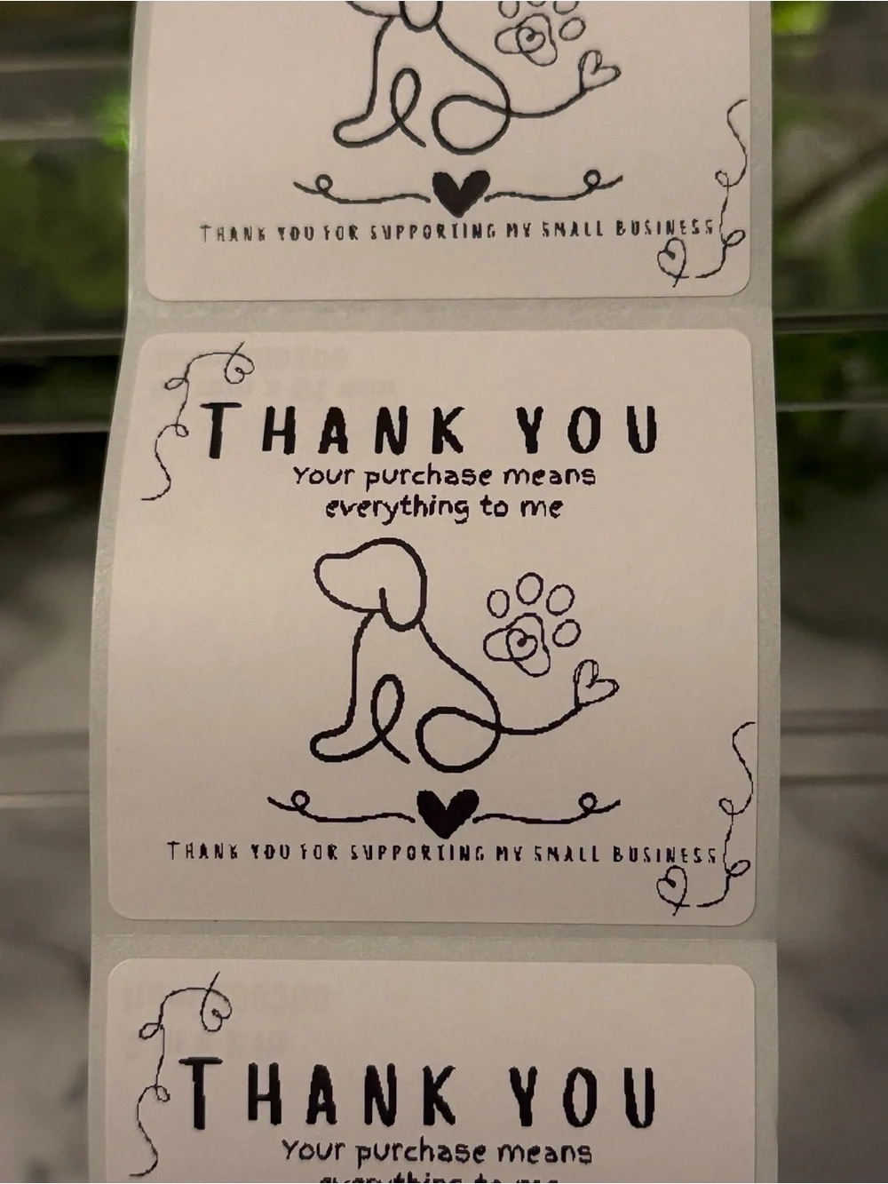 Dog Thank You Stickers 2x2 | 200 Small Business Labels Your Purchase Matters